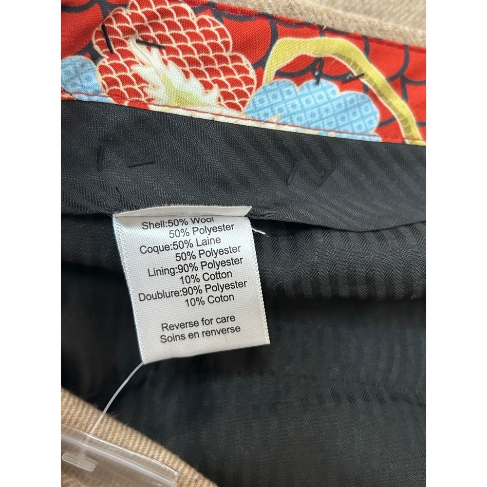Paisley & Gray Beige Flat Front Wool Poly Blend Solid Dress Pants Size 50/32 Big - Picture 9 of 13
